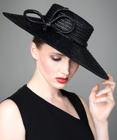 Louise Macdonald Milliner's 2014 collection for Hugo Boss (Melbourne, Australia) - designer hat Classic Black Vintage Straw Hat