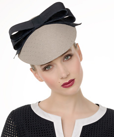 Louise Macdonald Milliner's 2014 collection for Hugo Boss (Melbourne, Australia) - designer hat Grey and Navy Visor