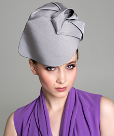 Louise Macdonald Milliner's 2014 collection for Hugo Boss (Melbourne, Australia) - designer hat Grey Soft Visor