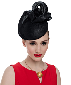Designer hat Black Tina Beret by Louise Macdonald Milliner (Melbourne, Australia)