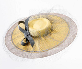 Louise Macdonald Milliner's 2016 collection for Hugo Boss (Melbourne, Australia) - designer hat Xaranda in Butter and Grey