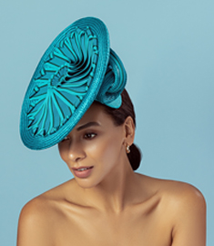 Designer hat with deluxe French ribbon by Louise Macdonald Milliner (Melbourne, Australia)