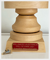 Melbourne milliner Louise Macdonald was inducted into the Australian Millinery Association's Hall of Fame