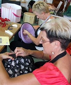 Millinery students creating their designer hats during Louise Macdonald's Summer Schools in Melbourne (2010)