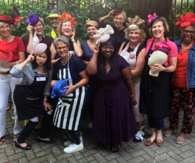 Louise Macdonald shared her knowledge with millinery students in Ireland and the Netherlands (photo) during her European tour in June 2018