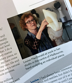 Melbourne milliner Louise Macdonald was featured in the January 2020 issue of the Dutch magazine Hatlines, in a chat with one of her successful millinery students Amanda Smith