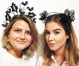 Fantastic millinery creations, including lace crowns, were made by those attending the Melbourne Spring Fashion Week workshops, under the direction of milliner Lauren Ritchie